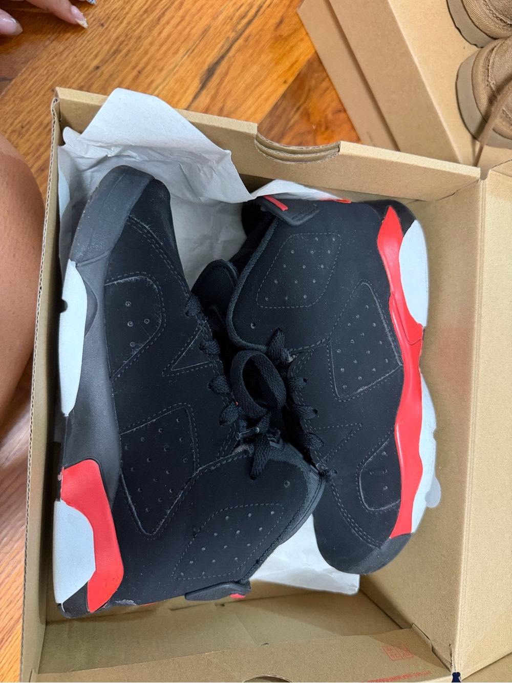 Jordan Kids Black and Red Basketball Sneakers
